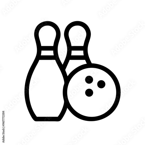 Icon of a bowling ball and pins representing the sport