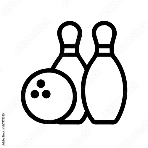 Icon of a bowling ball and pins representing the sport