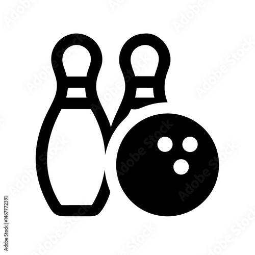 Icon of a bowling ball and pins representing the sport