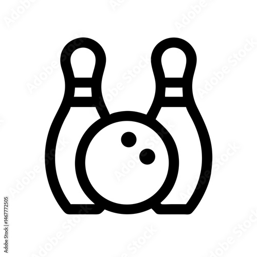 Icon of a bowling ball and pins representing the sport