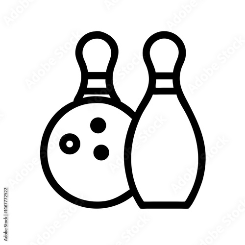 Icon of a bowling ball and pins representing the sport
