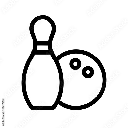 Icon of a bowling ball and pins representing the sport