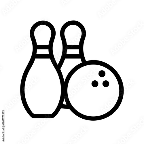 Icon of a bowling ball and pins representing the sport
