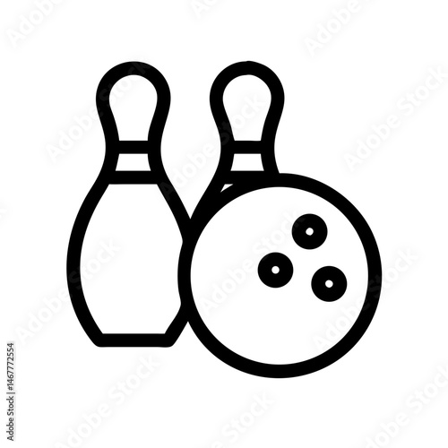 Icon of a bowling ball and pins representing the sport