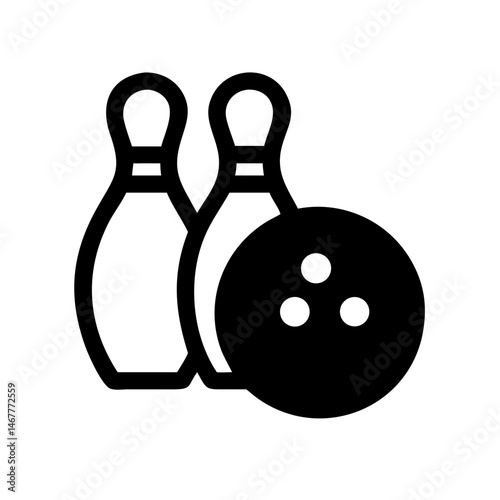 Icon of a bowling ball and pins representing the sport