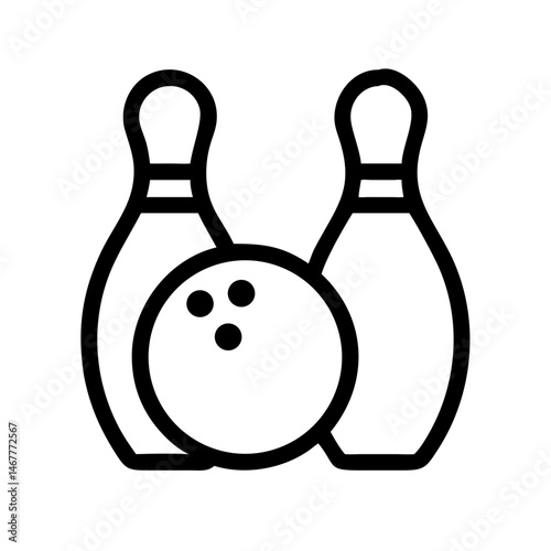 Icon of a bowling ball and pins representing the sport