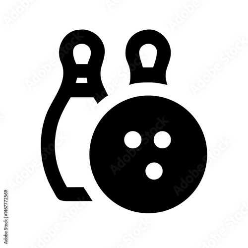 Icon of a bowling ball and pins representing the sport