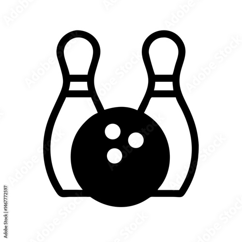 Icon of a bowling ball and pins representing the sport