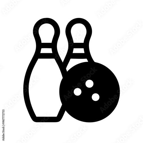 Icon of a bowling ball and pins representing the sport