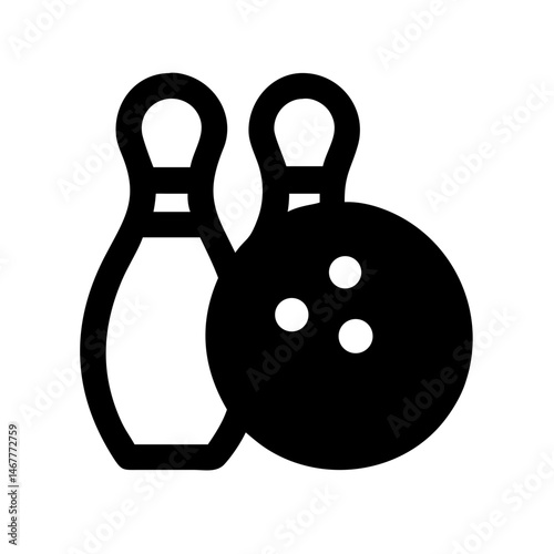 Icon of a bowling ball and pins representing the sport