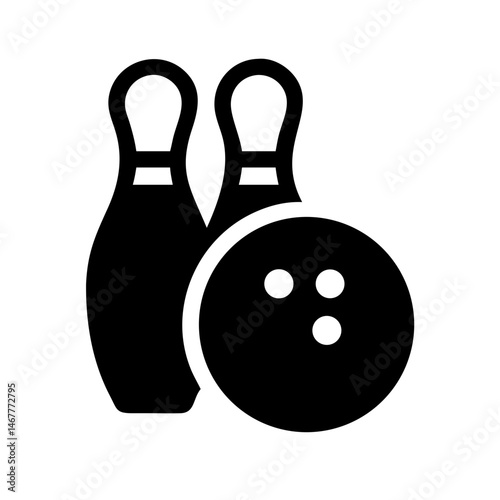 Icon of a bowling ball and pins representing the sport
