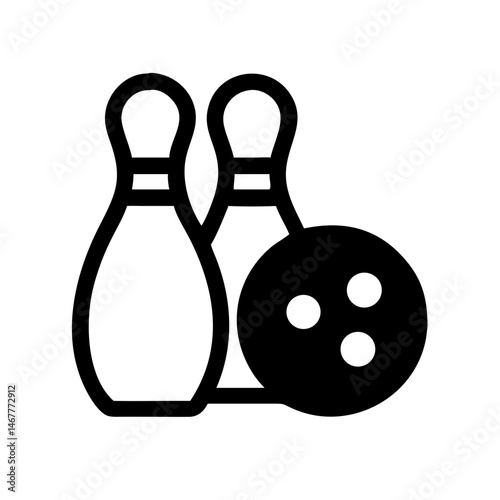 Icon of a bowling ball and pins representing the sport