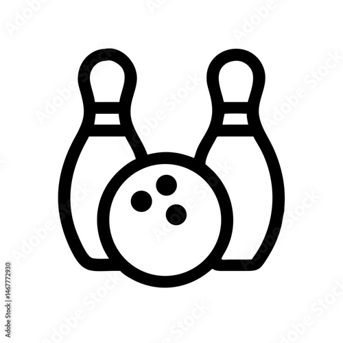Icon of a bowling ball and pins representing the sport