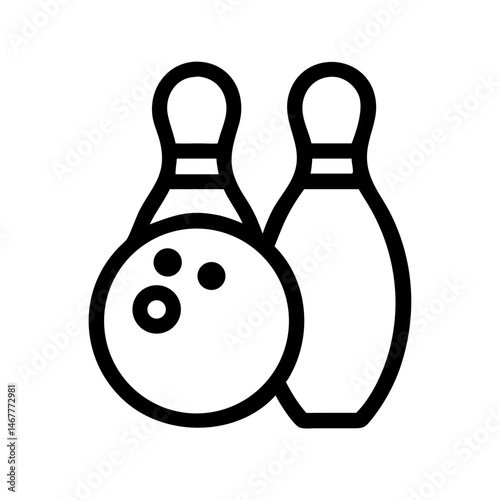 Icon of a bowling ball and pins representing the sport