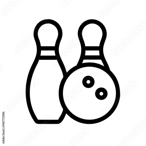 Icon of a bowling ball and pins representing the sport