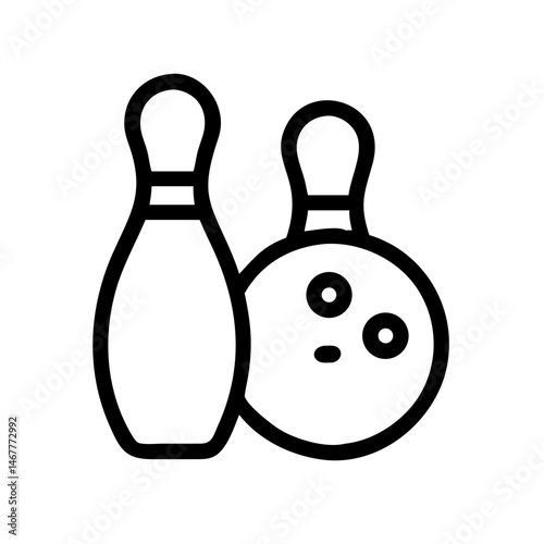 Icon of a bowling ball and pins representing the sport