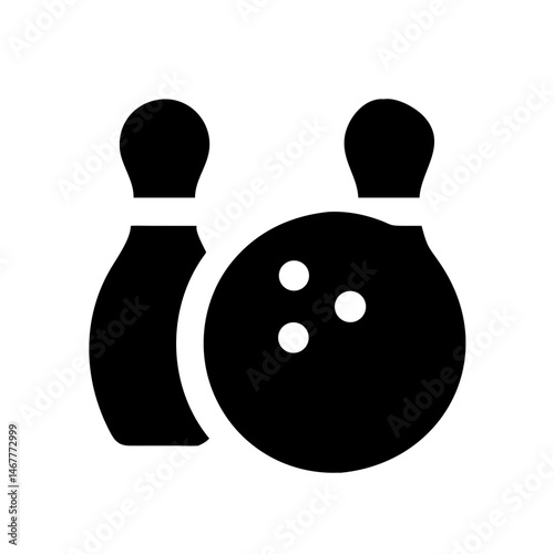 Icon of a bowling ball and pins representing the sport
