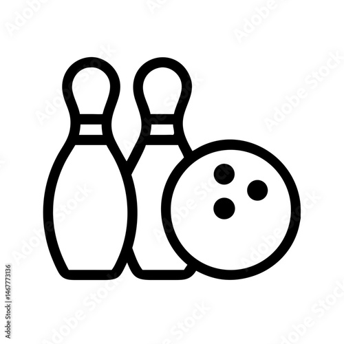 Icon of a bowling ball and pins representing the sport