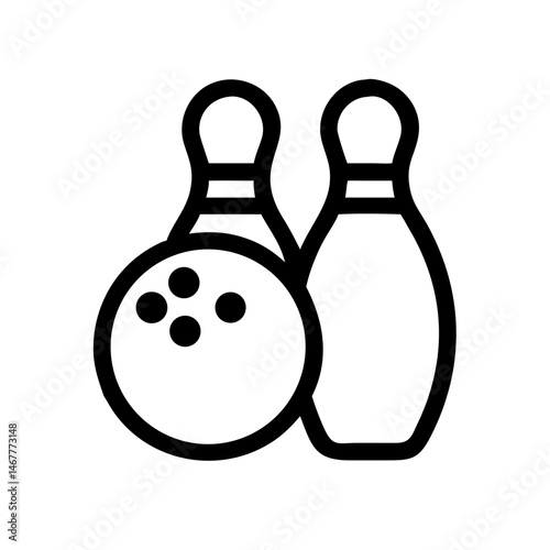 Icon of a bowling ball and pins representing the sport