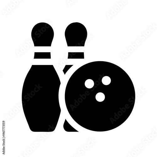 Icon of a bowling ball and pins representing the sport