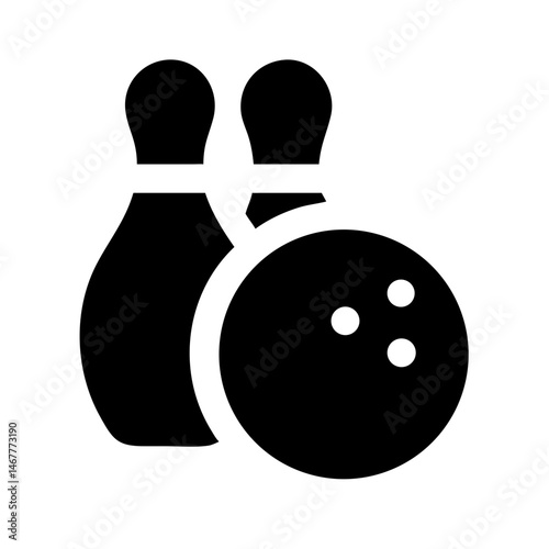 Icon of a bowling ball and pins representing the sport