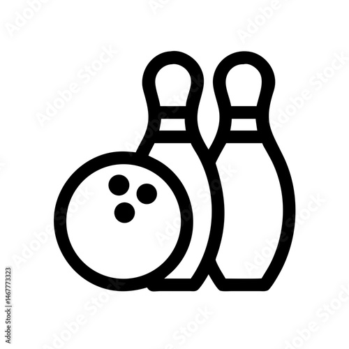Icon of a bowling ball and pins representing the sport