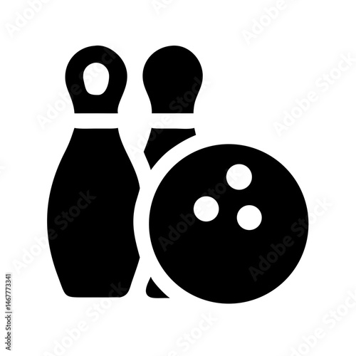 Icon of a bowling ball and pins representing the sport