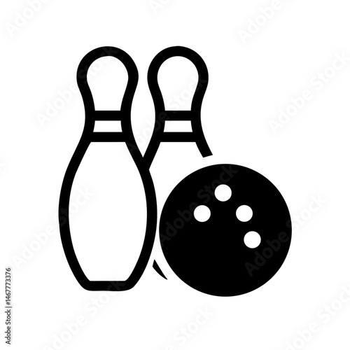 Icon of a bowling ball and pins representing the sport
