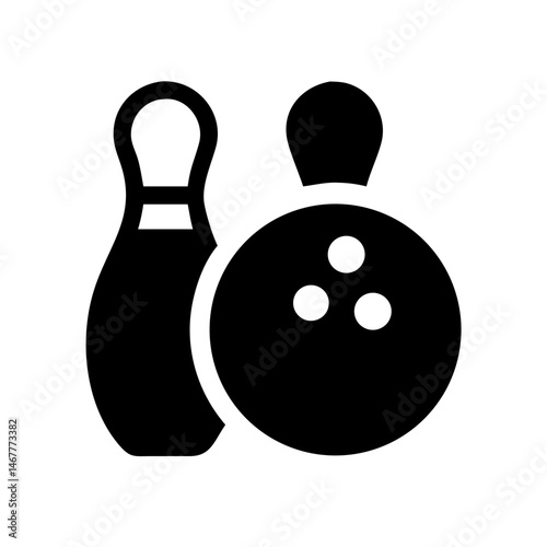 Icon of a bowling ball and pins representing the sport