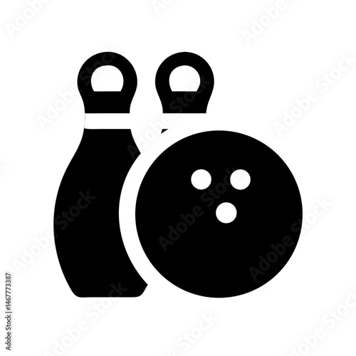 Icon of a bowling ball and pins representing the sport