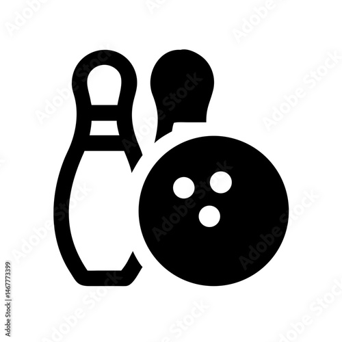 Icon of a bowling ball and pins representing the sport