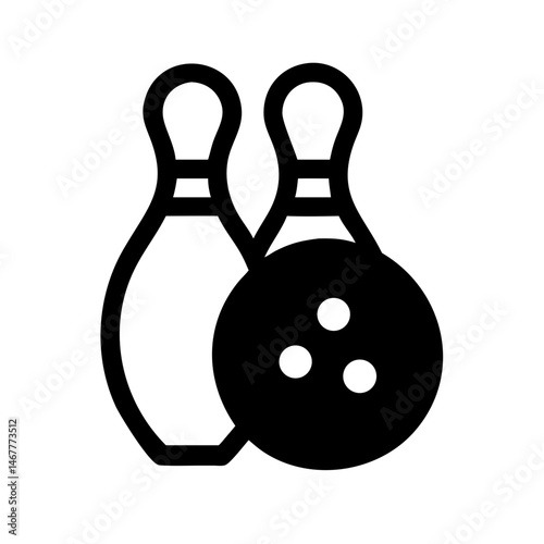 Icon of a bowling ball and pins representing the sport