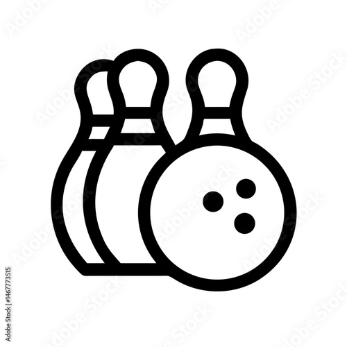 Icon of a bowling ball and pins representing the sport