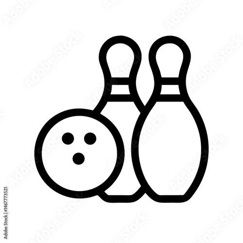 Icon of a bowling ball and pins representing the sport