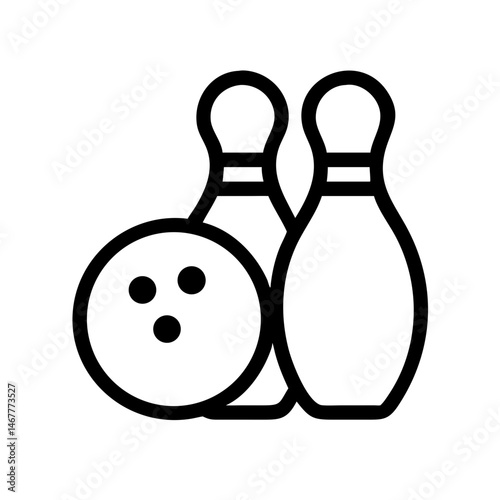 Icon of a bowling ball and pins representing the sport