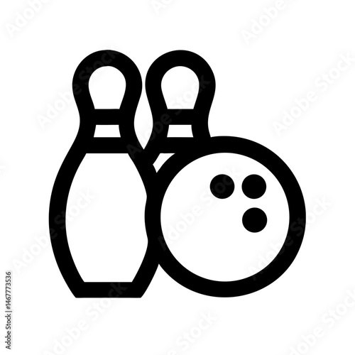 Icon of a bowling ball and pins representing the sport
