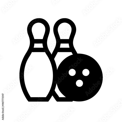Icon of a bowling ball and pins representing the sport