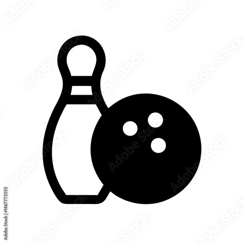 Icon of a bowling ball and pins representing the sport