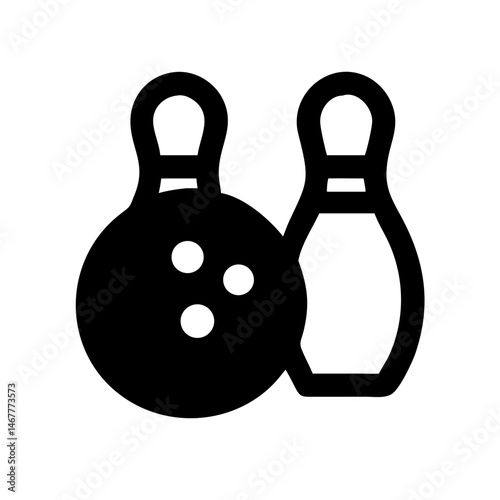 Icon of a bowling ball and pins representing the sport