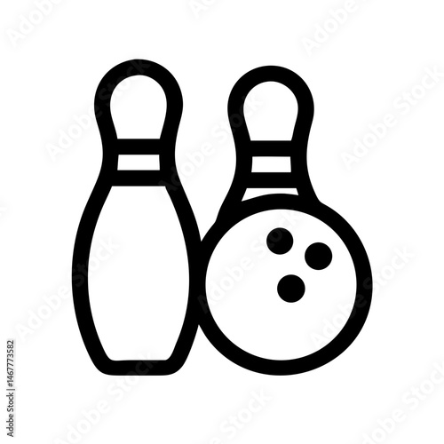 Icon of a bowling ball and pins representing the sport