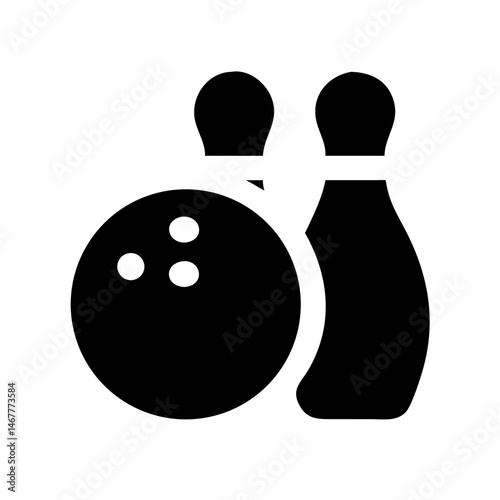 Icon of a bowling ball and pins representing the sport
