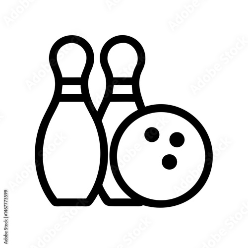 Icon of a bowling ball and pins representing the sport