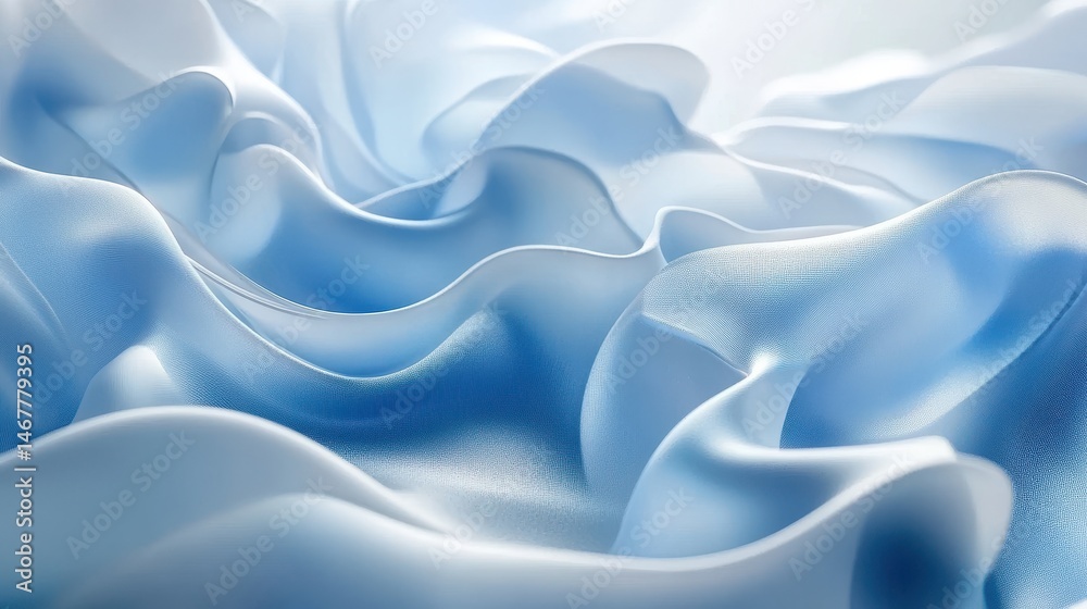 Fototapeta premium Contemporary blue satin light play