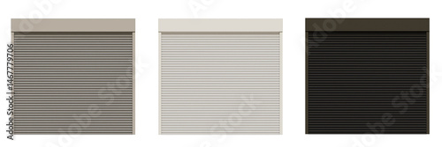 Foto Set of roller shutter 3d illustration on a isolated background