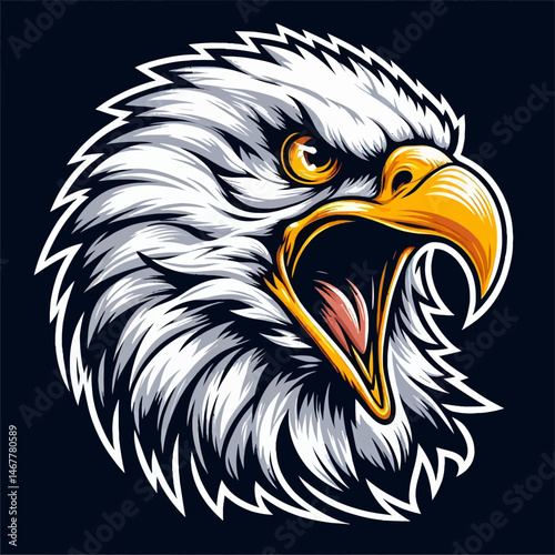 Eagle head vector illustration mascot, a wild bird animal cartoon symbol