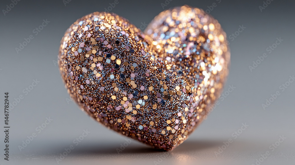 A sparkly heart glows with radiant light, symbolizing love, joy, and emotional brilliance. A dreamy and whimsical visual ideal for romance, celebration, and heartfelt expression themes.