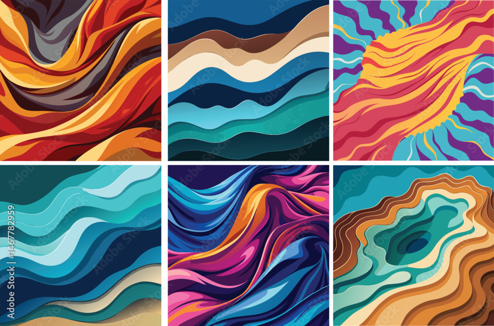 Obraz premium Abstract Wave Art Collection