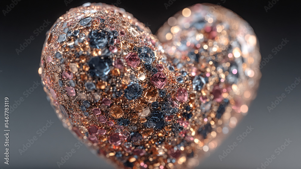 A sparkly heart glows with radiant light, symbolizing love, joy, and emotional brilliance. A dreamy and whimsical visual ideal for romance, celebration, and heartfelt expression themes.