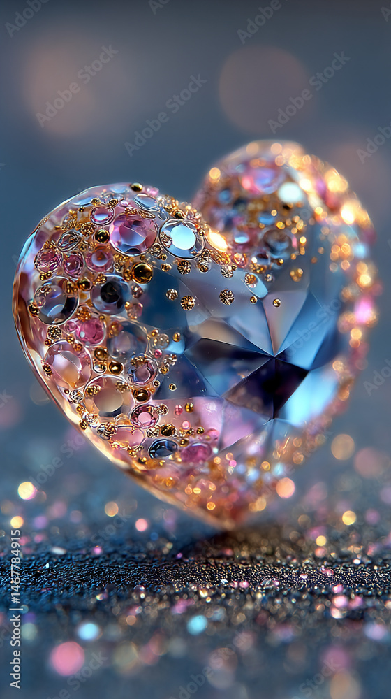 A sparkly heart glows with radiant light, symbolizing love, joy, and emotional brilliance. A dreamy and whimsical visual ideal for romance, celebration, and heartfelt expression themes.