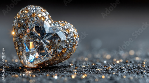 A sparkly heart glows with radiant light, symbolizing love, joy, and emotional brilliance. A dreamy and whimsical visual ideal for romance, celebration, and heartfelt expression themes.


